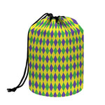 Mardi Gras Fat Tuesday Pattern Print Drawstring Makeup Bag