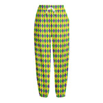 Mardi Gras Fat Tuesday Pattern Print Fleece Lined Knit Pants