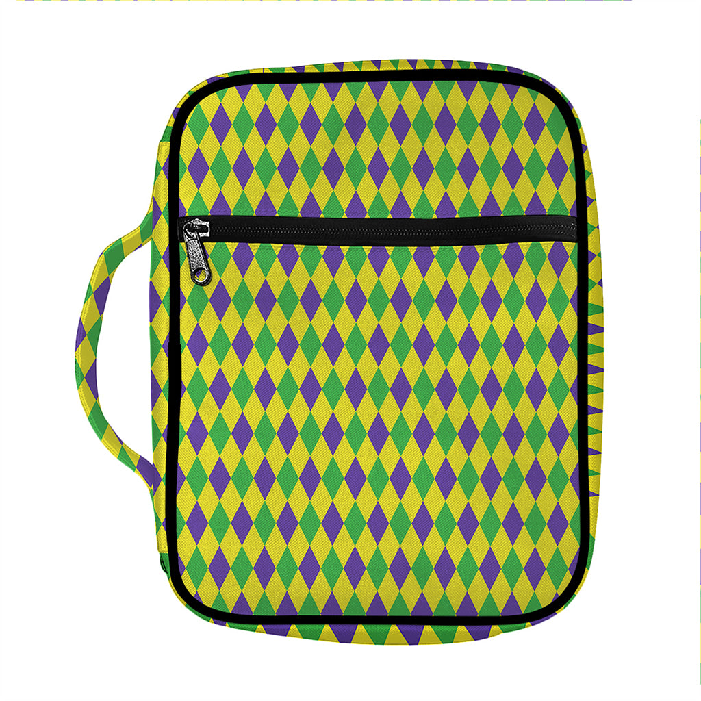 Mardi Gras Fat Tuesday Pattern Print Front Pocket Bible Bag