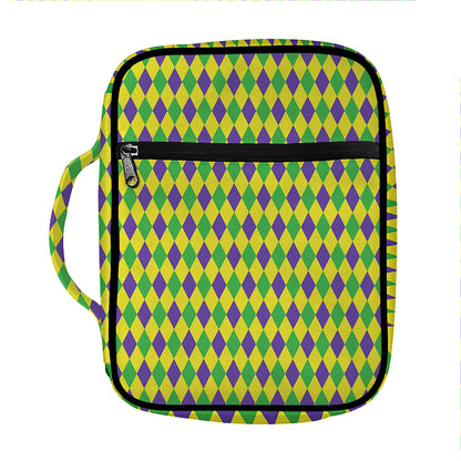 Mardi Gras Fat Tuesday Pattern Print Front Pocket Bible Bag