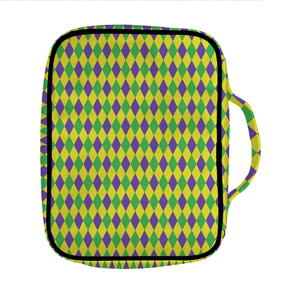 Mardi Gras Fat Tuesday Pattern Print Front Pocket Bible Bag