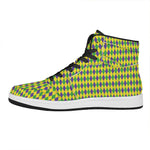 Mardi Gras Fat Tuesday Pattern Print High Top Leather Sneakers