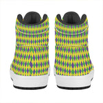 Mardi Gras Fat Tuesday Pattern Print High Top Leather Sneakers