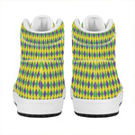 Mardi Gras Fat Tuesday Pattern Print High Top Leather Sneakers