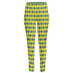 Mardi Gras Fat Tuesday Pattern Print High-Waisted Pocket Leggings
