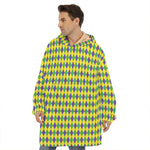 Mardi Gras Fat Tuesday Pattern Print Hoodie Blanket