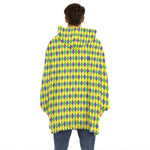 Mardi Gras Fat Tuesday Pattern Print Hoodie Blanket