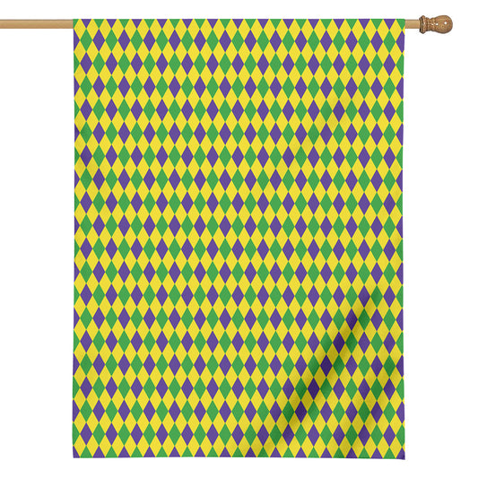 Mardi Gras Fat Tuesday Pattern Print House Flag