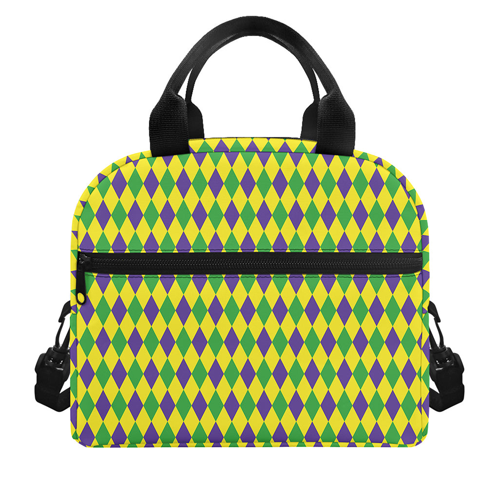 Mardi Gras Fat Tuesday Pattern Print Insulated Lunch Bag