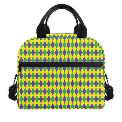 Mardi Gras Fat Tuesday Pattern Print Insulated Lunch Bag