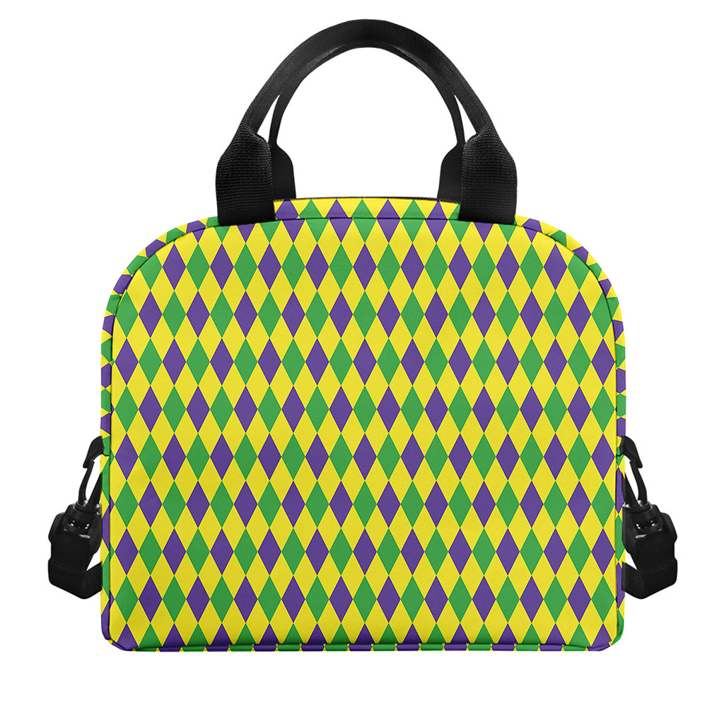 Mardi Gras Fat Tuesday Pattern Print Insulated Lunch Bag
