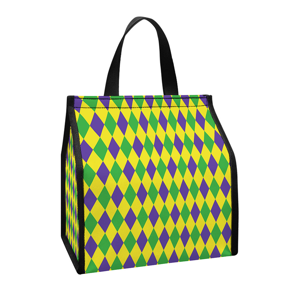 Mardi Gras Fat Tuesday Pattern Print Insulated Lunch Tote