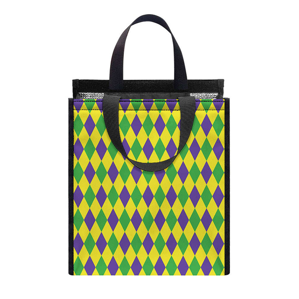 Mardi Gras Fat Tuesday Pattern Print Insulated Lunch Tote