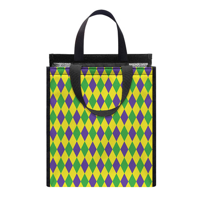 Mardi Gras Fat Tuesday Pattern Print Insulated Lunch Tote