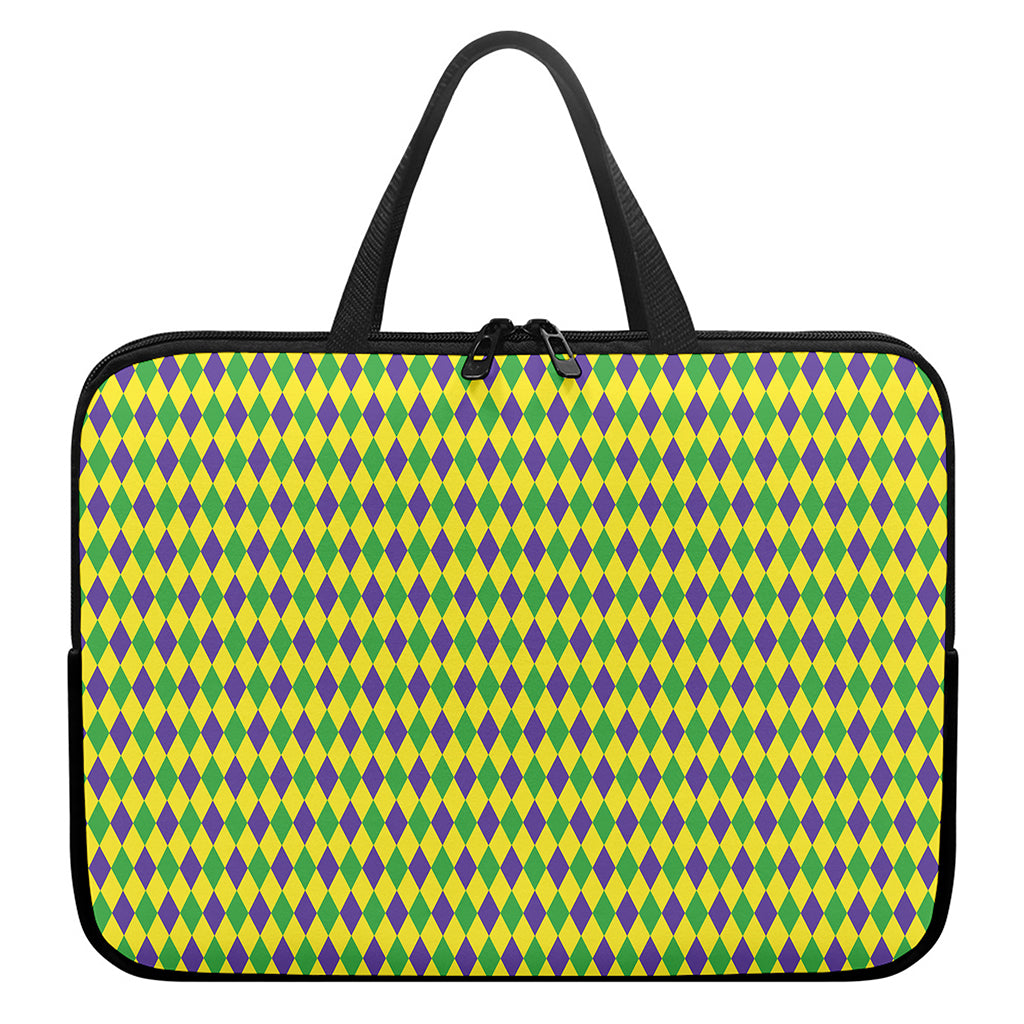 Mardi Gras Fat Tuesday Pattern Print Laptop Sleeve With Handle