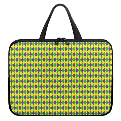 Mardi Gras Fat Tuesday Pattern Print Laptop Sleeve With Handle