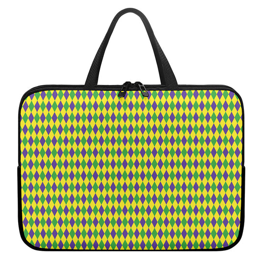 Mardi Gras Fat Tuesday Pattern Print Laptop Sleeve With Handle