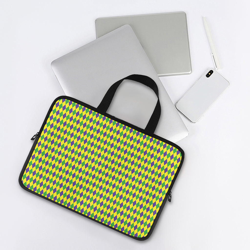 Mardi Gras Fat Tuesday Pattern Print Laptop Sleeve With Handle