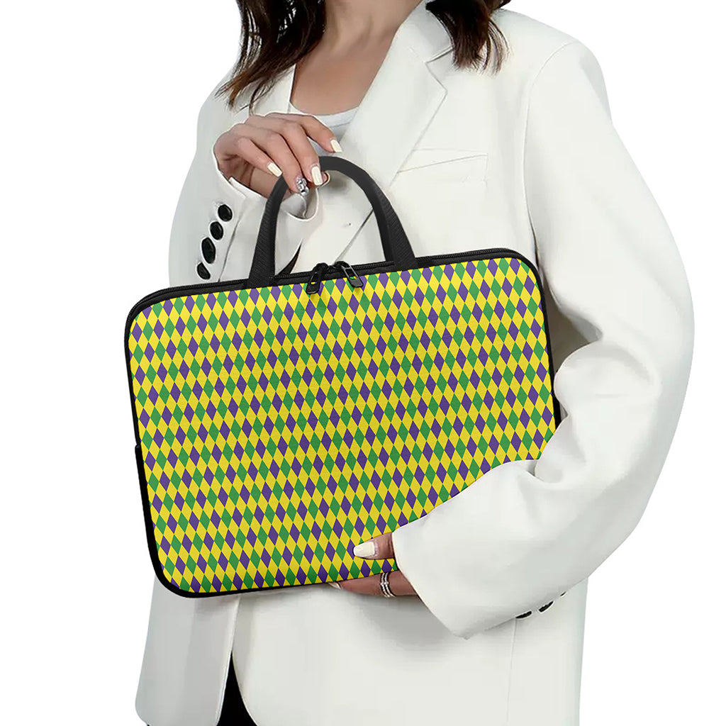 Mardi Gras Fat Tuesday Pattern Print Laptop Sleeve With Handle