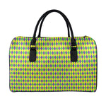 Mardi Gras Fat Tuesday Pattern Print Leather Duffle Bag