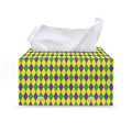 Mardi Gras Fat Tuesday Pattern Print Leather Tissue Box Cover