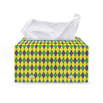 Mardi Gras Fat Tuesday Pattern Print Leather Tissue Box Cover