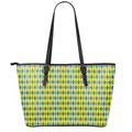 Mardi Gras Fat Tuesday Pattern Print Leather Tote Bag With Zipper
