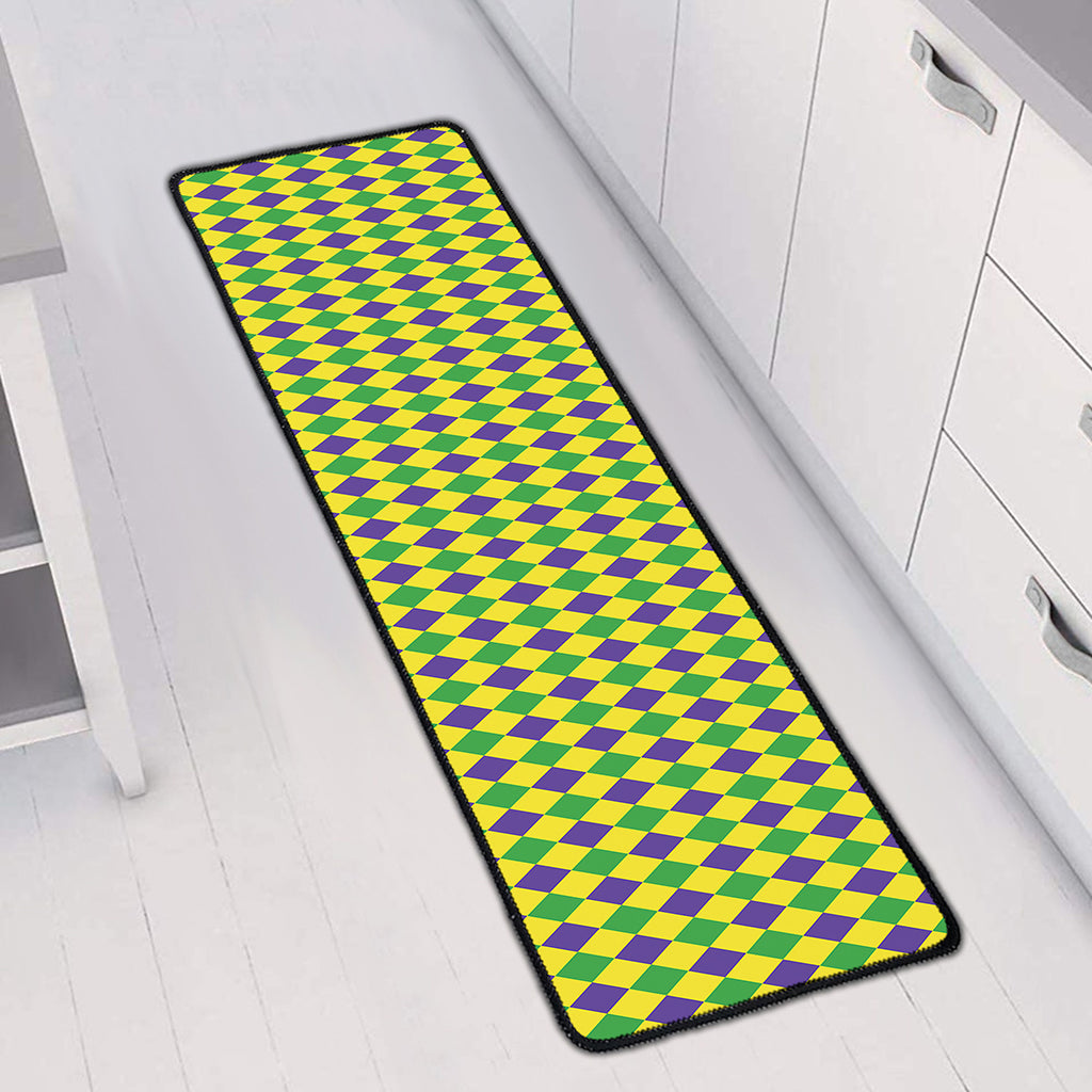 Mardi Gras Fat Tuesday Pattern Print Long Kitchen Mat