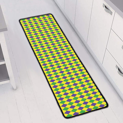 Mardi Gras Fat Tuesday Pattern Print Long Kitchen Mat