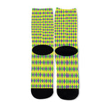Mardi Gras Fat Tuesday Pattern Print Long Socks
