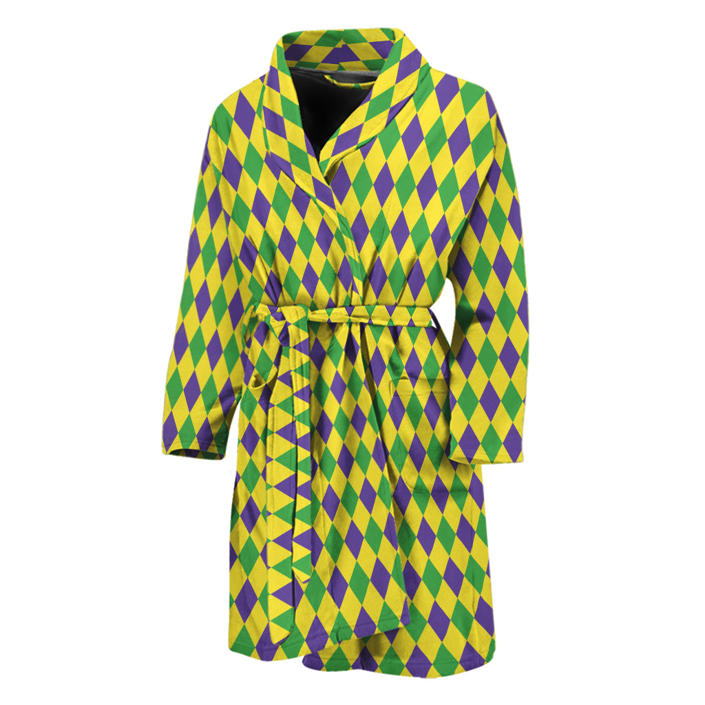 Mardi Gras Fat Tuesday Pattern Print Men's Bathrobe