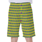 Mardi Gras Fat Tuesday Pattern Print Men's Beach Shorts