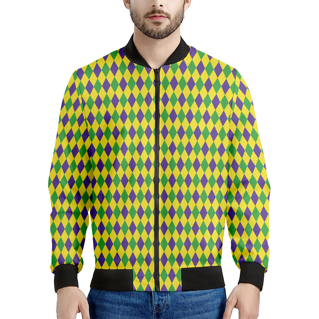 Mardi Gras Fat Tuesday Pattern Print Men's Bomber Jacket