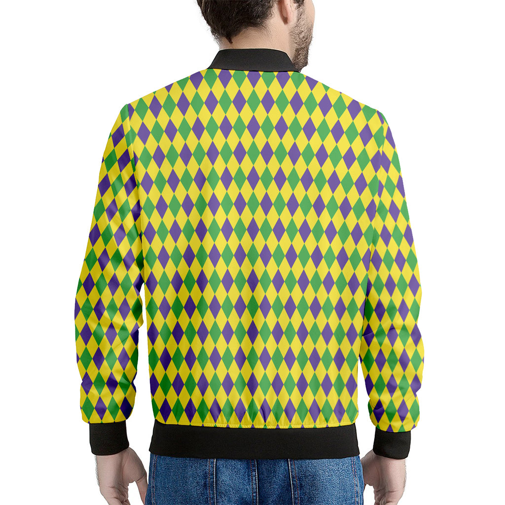 Mardi Gras Fat Tuesday Pattern Print Men's Bomber Jacket