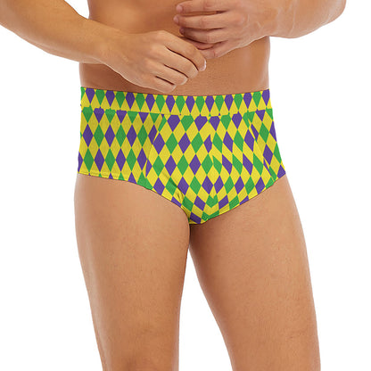 Mardi Gras Fat Tuesday Pattern Print Men's Briefs