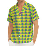 Mardi Gras Fat Tuesday Pattern Print Men's Deep V-Neck Shirt