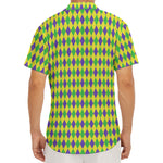 Mardi Gras Fat Tuesday Pattern Print Men's Deep V-Neck Shirt