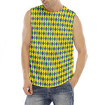 Mardi Gras Fat Tuesday Pattern Print Men's Fitness Tank Top