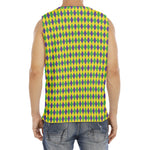 Mardi Gras Fat Tuesday Pattern Print Men's Fitness Tank Top
