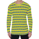 Mardi Gras Fat Tuesday Pattern Print Men's Long Sleeve T-Shirt