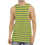 Mardi Gras Fat Tuesday Pattern Print Men's Muscle Tank Top