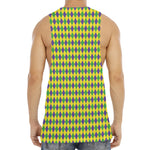 Mardi Gras Fat Tuesday Pattern Print Men's Muscle Tank Top