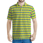 Mardi Gras Fat Tuesday Pattern Print Men's Polo Shirt