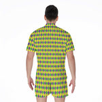 Mardi Gras Fat Tuesday Pattern Print Men's Rompers