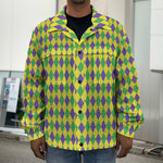 Mardi Gras Fat Tuesday Pattern Print Men's Shirt Jacket
