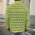 Mardi Gras Fat Tuesday Pattern Print Men's Shirt Jacket