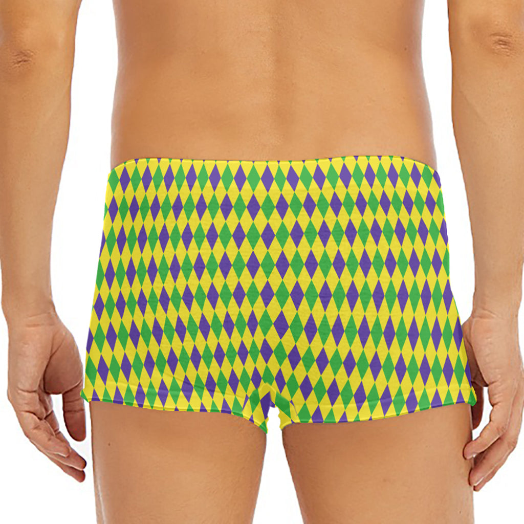 Mardi Gras Fat Tuesday Pattern Print Men's Short Boxer Briefs