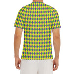 Mardi Gras Fat Tuesday Pattern Print Men's Short Sleeve Rash Guard