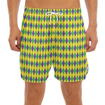 Mardi Gras Fat Tuesday Pattern Print Men's Split Running Shorts