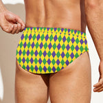 Mardi Gras Fat Tuesday Pattern Print Men's Swim Briefs